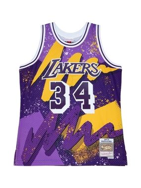 Mitchell & Ness Purple and Gold Shaquille O'Neal Hardwood Classics Jersey Tag